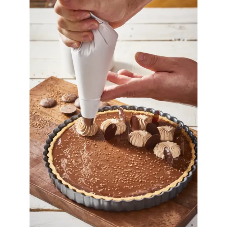 Moule Anti Adhésif Tarte Cannelée Fond Amovible Ø 28 cm x H 3 cm De Buyer