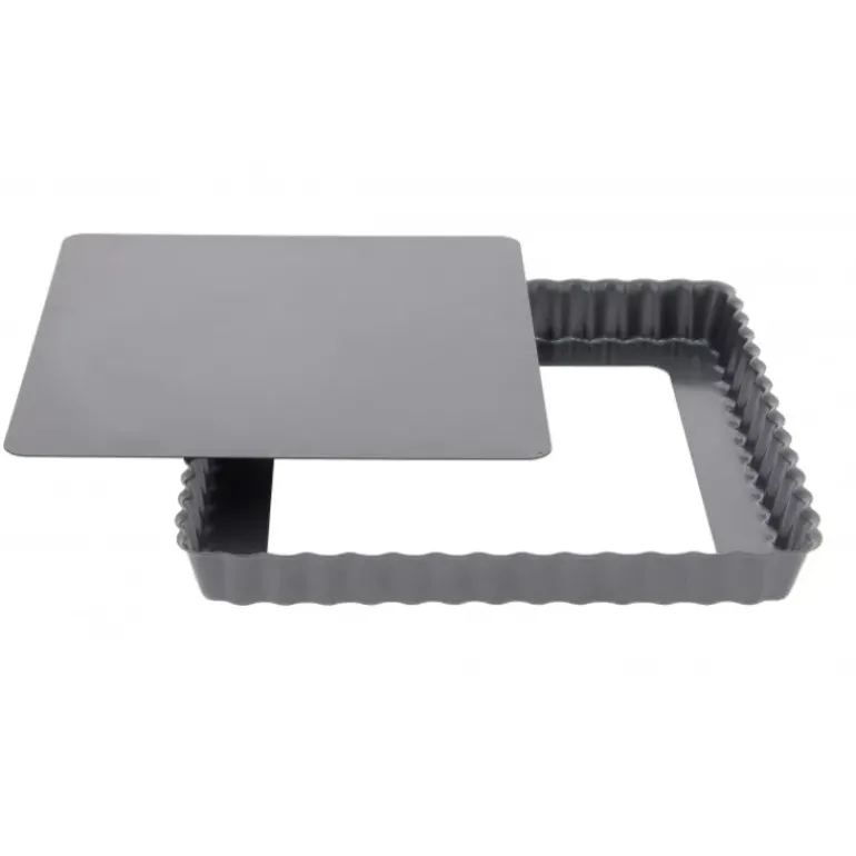 Moule Anti Adhésif Tarte Carrée Fond Amovible 23 cm x H 2,7 cm De Buyer