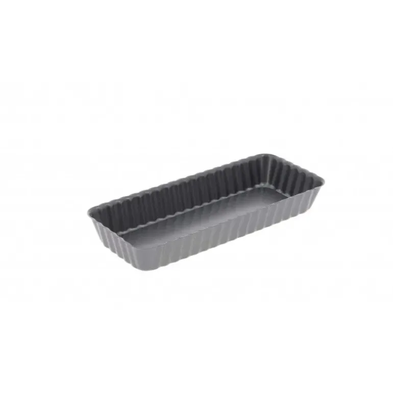 Moule Anti Adhésif Tarte Rectangle Fond Amovible 20 x 8 cm x H 2,7 cm De Buyer