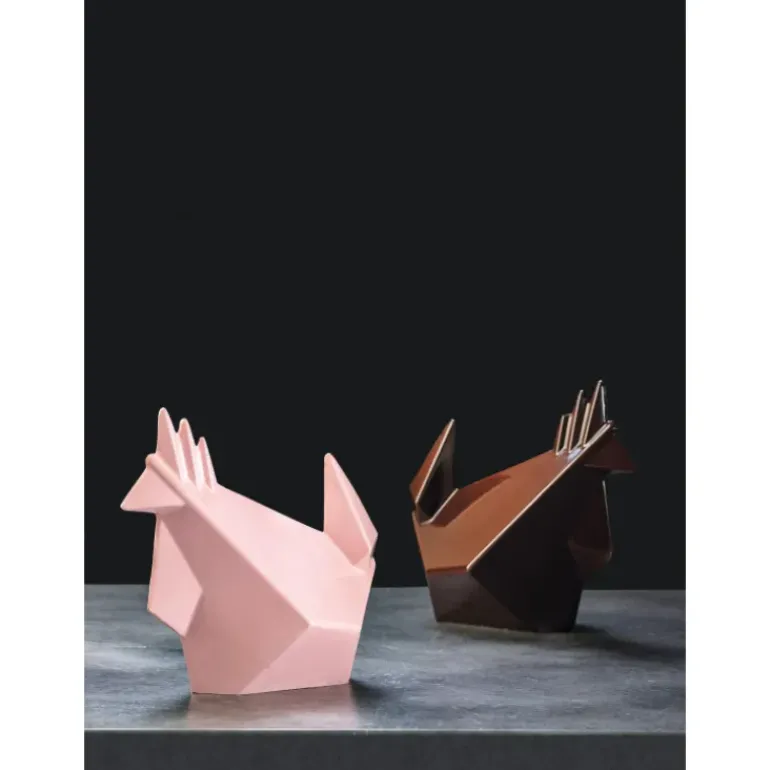 Moule Chocolat Poule Origami 17 x 10,5 cm x H 15 cm (x2) Pavoni