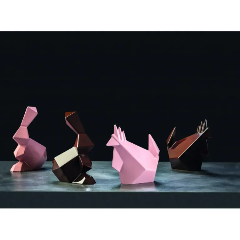Moule Chocolat Poule Origami 17 x 10,5 cm x H 15 cm (x2) Pavoni