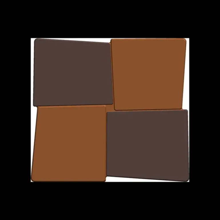 Moule Embout de Bûche Carré 9005 Damier 8,8 x 8 cm (x6)