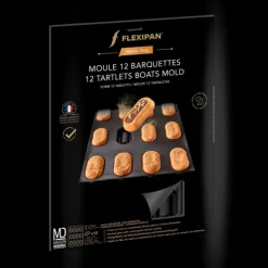 Moule Silicone 12 Barquettes 9 x 4,5 cm Flexipan Demarle