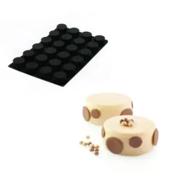 Moule Silicone 24 Cylindres Ø7 x 3,5 cm 133ml SilikoMart Professional