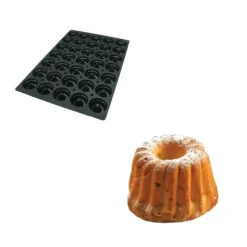 Moule Silicone 35 Kouglofs Ø7,1 x h 3,5 cm 90ml SilikoMart Professional