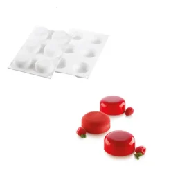 Moule Silicone 6 Minis Moules à Manqué Ø67 x h27 mm 90ml SilikoMart Professional