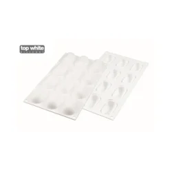 Moule Silicone 12 Minis Ovales Bombés 5,8 x 2,9 cm 30ml SilikoMart Professional