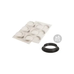 Moule Silicone 6 Tartelettes Glam Ø 8 cm Silikomart 3D Design