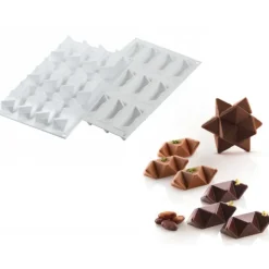 Moule Silicone 2 Étoiles Star Game 7,5 x 7,5 cm Silikomart Professional