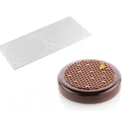 Moule Silicone Décor Alvéoles Ø 14 à 18 cm x H 0,35 cm (x2) Silikomart Professional