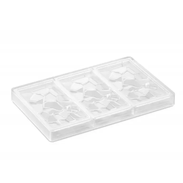 Moule Tablette Chocolat Crush 15,5 x 7,7 cm x H 1 cm (x3) Pavoni