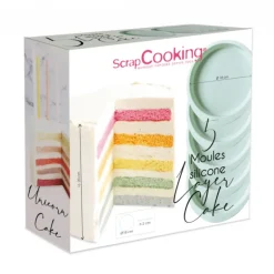 Moules Layer Cake Silicone 18,5 cm x H 2,5 cm (x5) Scrapcooking