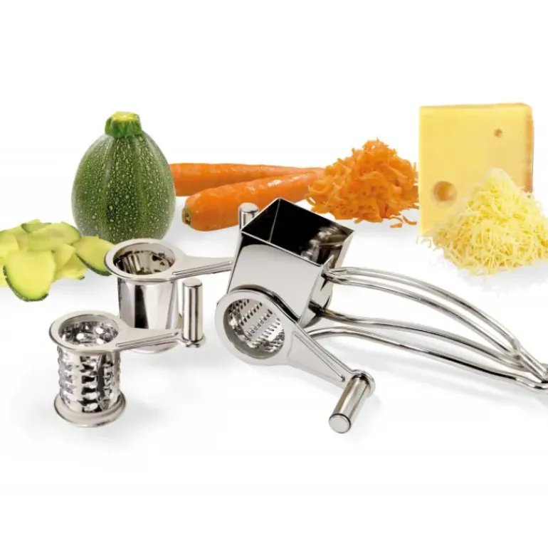 Moulin Râpe à fromage inox 3 tambours