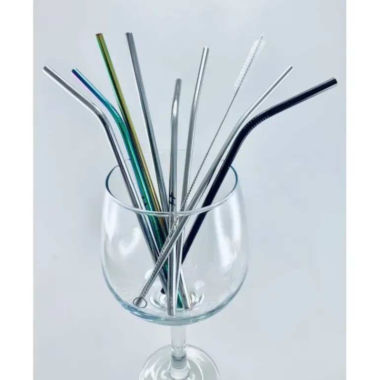 Paille en Inox Coudée 21,5cm x4 Lebrun