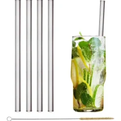 Paille Réutilisable en Verre 20cm droite x4 HALM