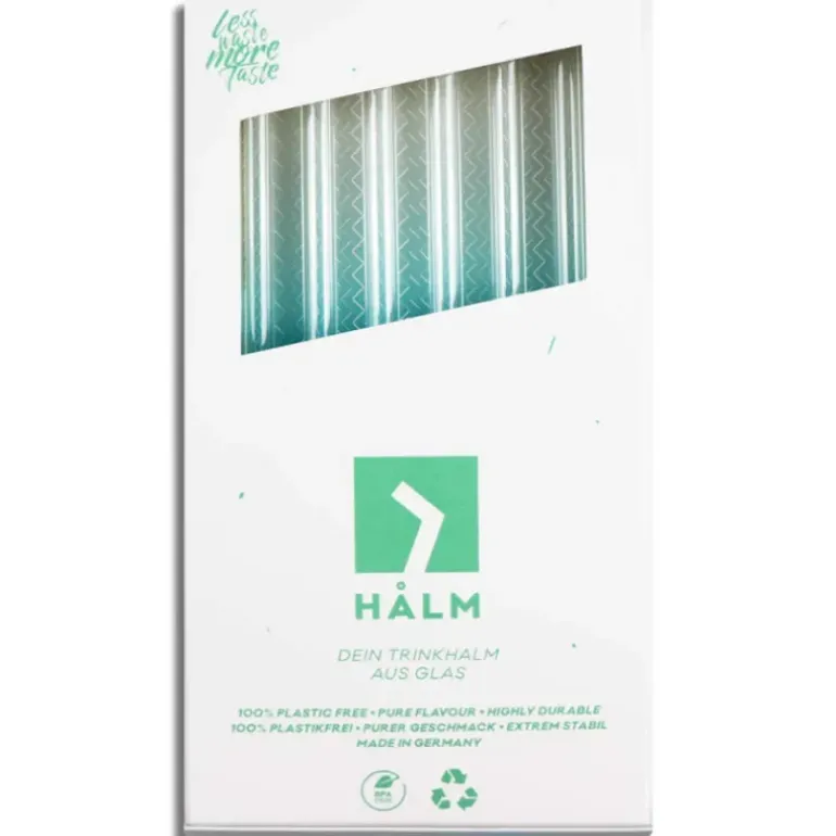 Paille Réutilisable en Verre 23cm droite x4 HALM
