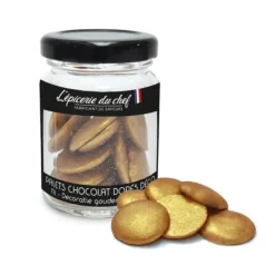 Palets Chocolat Blanc Dorés Décoratives 40 g L'Epicerie du chef