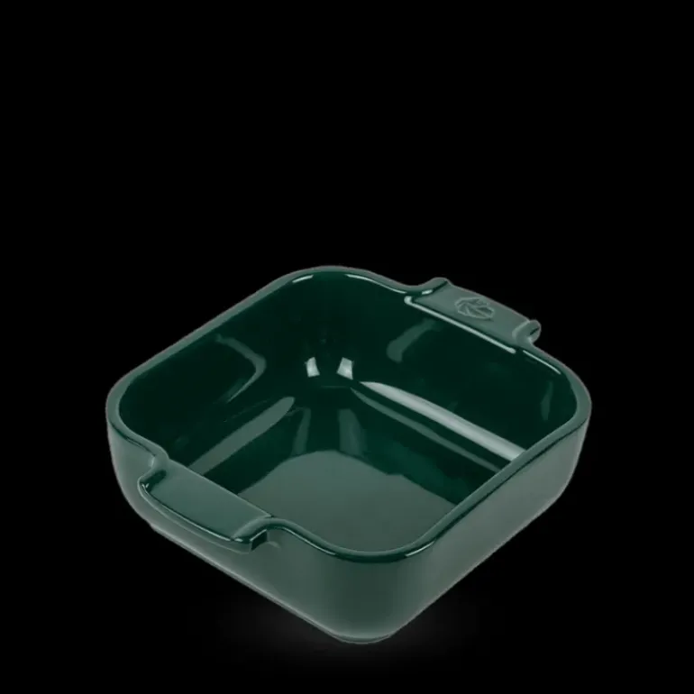 Plat à Four Carré en Céramique Appolia 18 cm Vert Forêt Peugeot