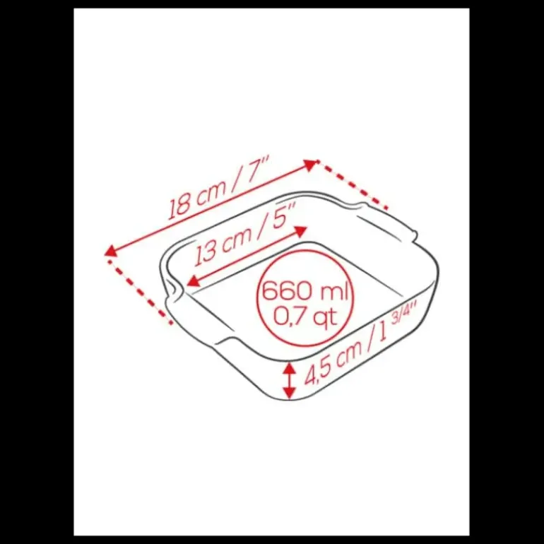 Plat à Four Carré en Céramique Appolia 18 cm Vert Forêt Peugeot