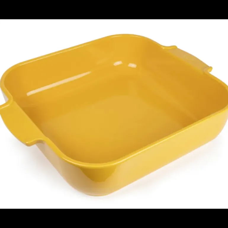 Plat à Four Carré en Céramique Appolia 36 cm Jaune Safran Peugeot