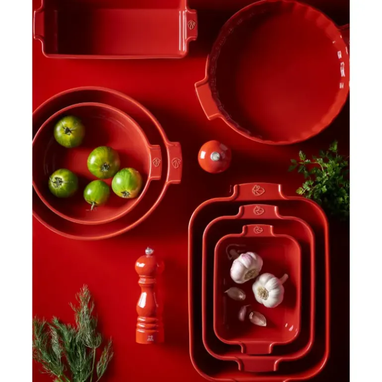 Plat à Four Carré en Céramique Appolia 36 cm Rouge Peugeot