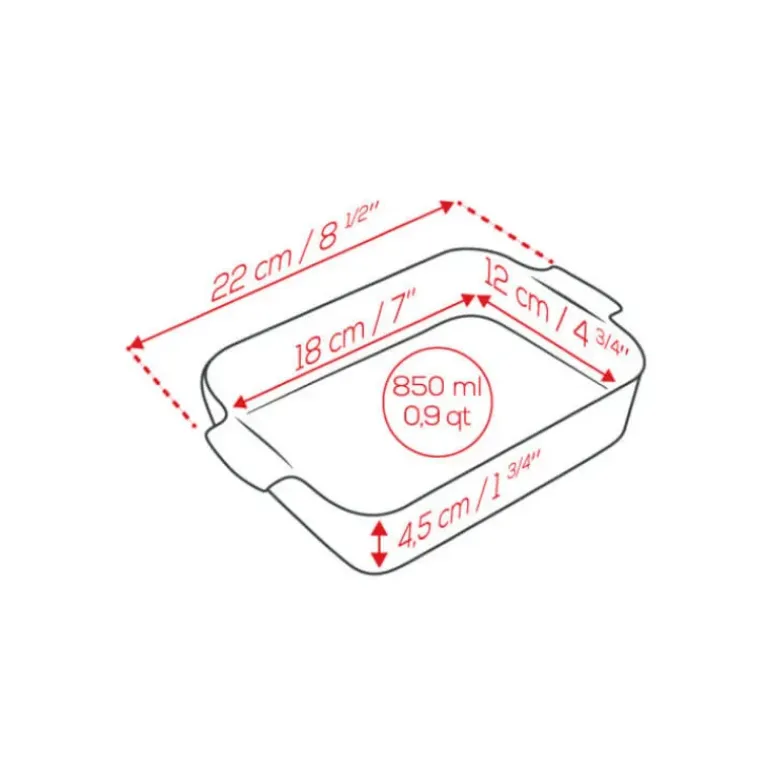 Plat à Four Rectangulaire en Céramique Appolia 22 cm Ecru Peugeot