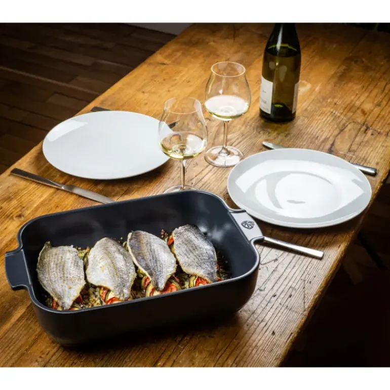 Plat à Four Rectangulaire en Céramique Appolia 40 cm Ardoise Peugeot