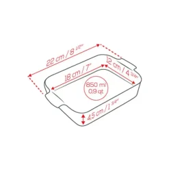 Plat à Four Rectangulaire en Céramique Appolia 22 cm Ardoise Peugeot