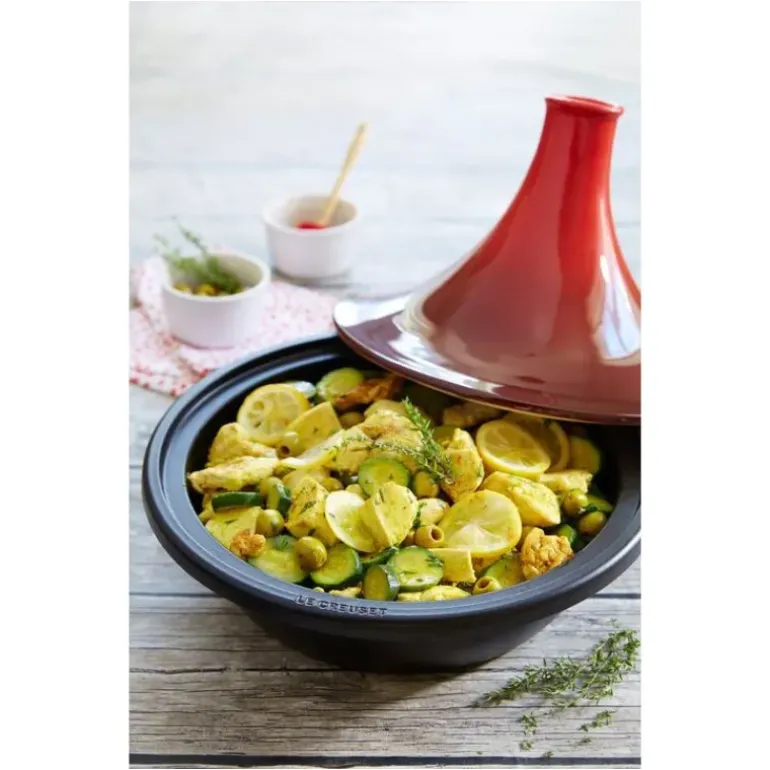 Plat à Tajine en Fonte 31 cm Cerise Le Creuset