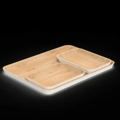 Plateau de Service en Bambou Crème 22 x 15 cm Pebbly