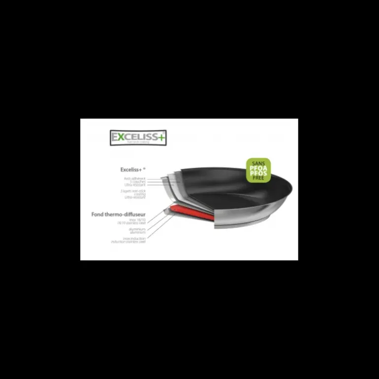 Poêle Ø 28 cm Strate Amovible Inox Exceliss Cristel