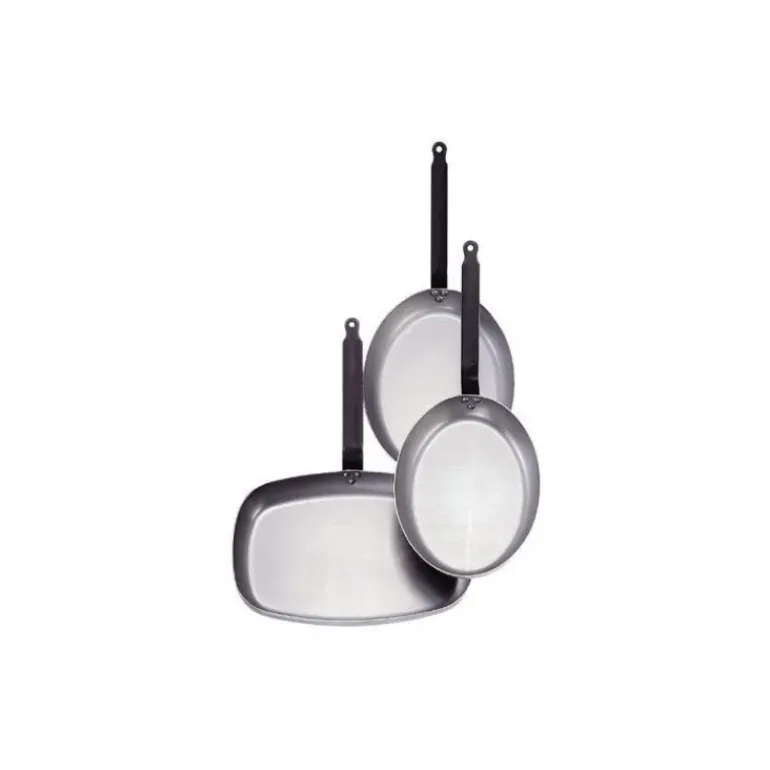 Poêle à Poisson Carbone Plus 40 cm, Ovale, De Buyer, Tôle Acier