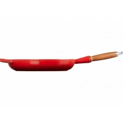Poêle en Fonte 28 cm Cerise avec Manche en Bois Le Creuset Signature