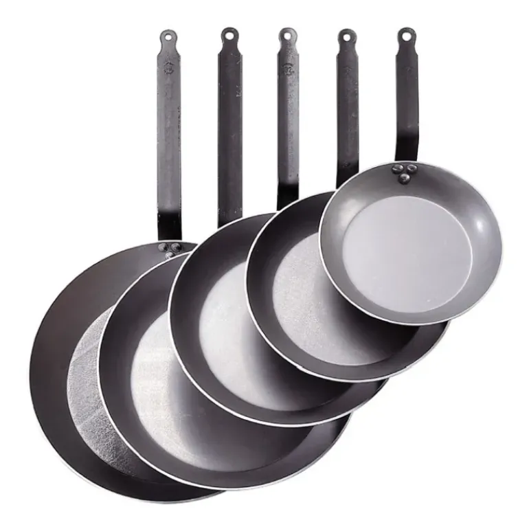 Poêle Lyonnaise Carbone Plus Ø 24 cm De Buyer, Tôle, Queue Feuillard