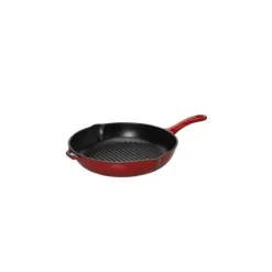 Poêle-gril en Fonte rond 25 cm Rouge Chasseur