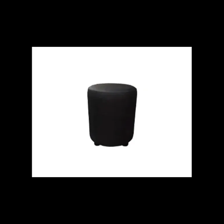 Pouf Rond en Simili Cuir Noir Lisbonne 2imahl