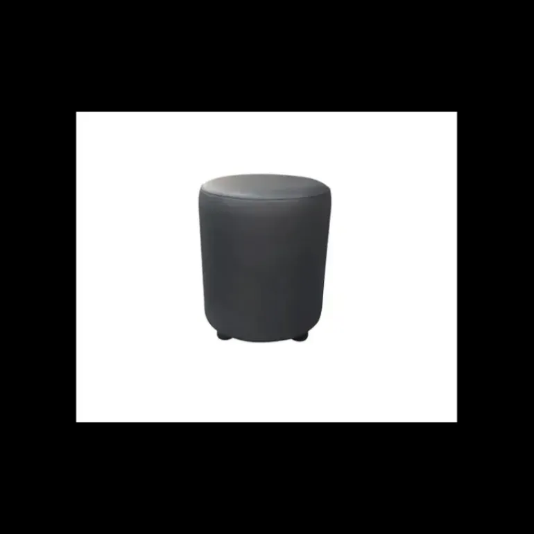 Pouf Rond en Tissu Gris Lisbonne 2imahl