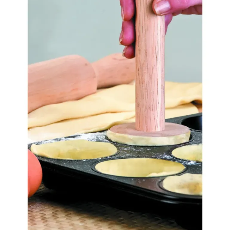 Poussoir à Tartelette Bois Ø 6,8 cm x H 21 cm Ibili
