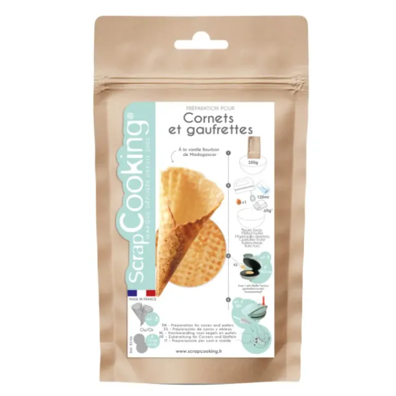 Préparation pour Gaufrettes et Cornets Vanille 250 g Scrapcooking