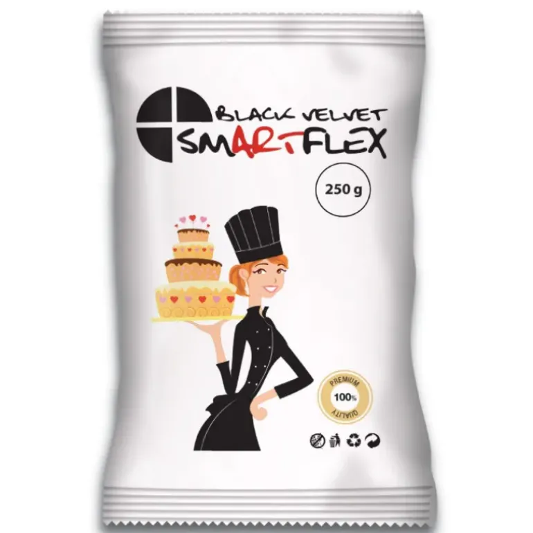 Pâte à Sucre Noir Black Velvet 250g Smartflex