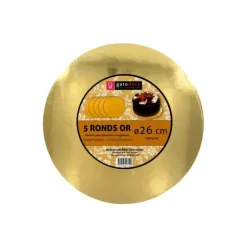 Ronds Dorés Ø 25,5 cm (x5) Gatodéco