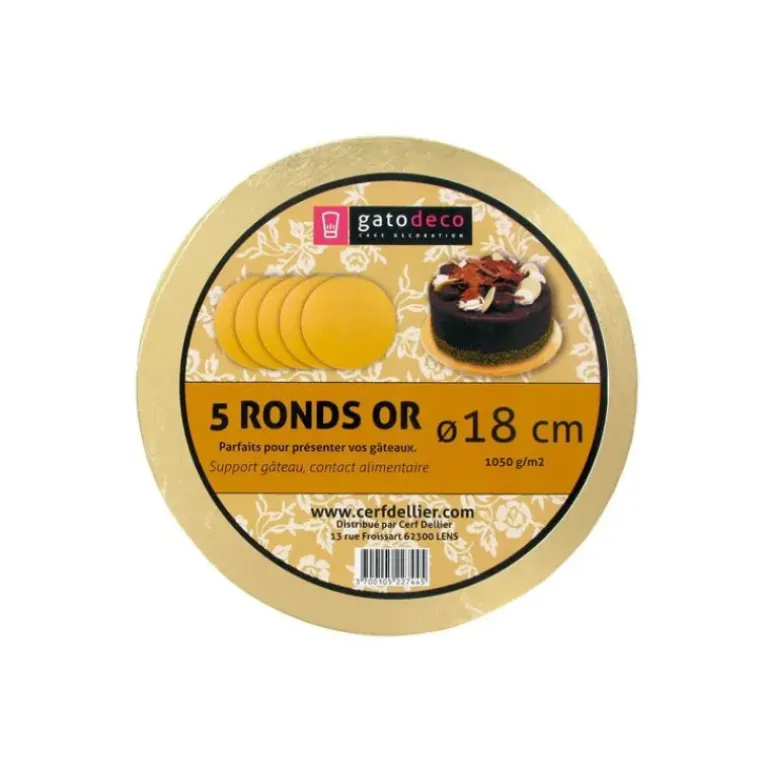 Ronds Dorés Ø 17,6 cm (x5) Gatodéco