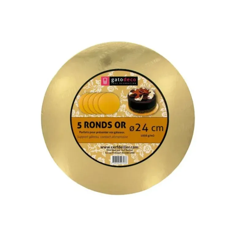 Ronds Dorés Ø 23,4 cm (x5) Gatodéco