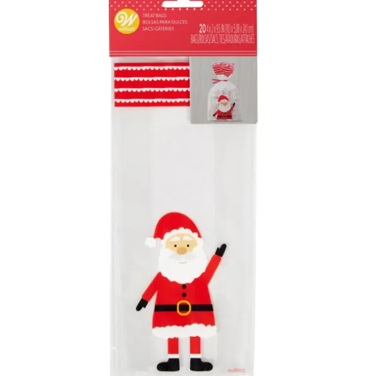 Sachet Bonbon Père Noël 10 x 5 cm x H 24 cm (x20) Wilton