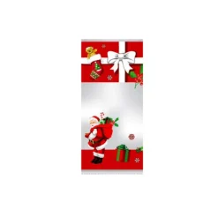 Sachet Confiserie 12x26cm Père Noël et sa Hotte (x100)