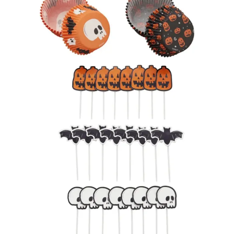 Set de Caissettes Cupcakes et Cake Toppers Halloween Wilton