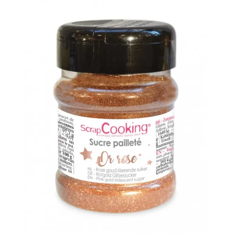 Sucre Pailleté Or Rose 160 g Scrapcooking