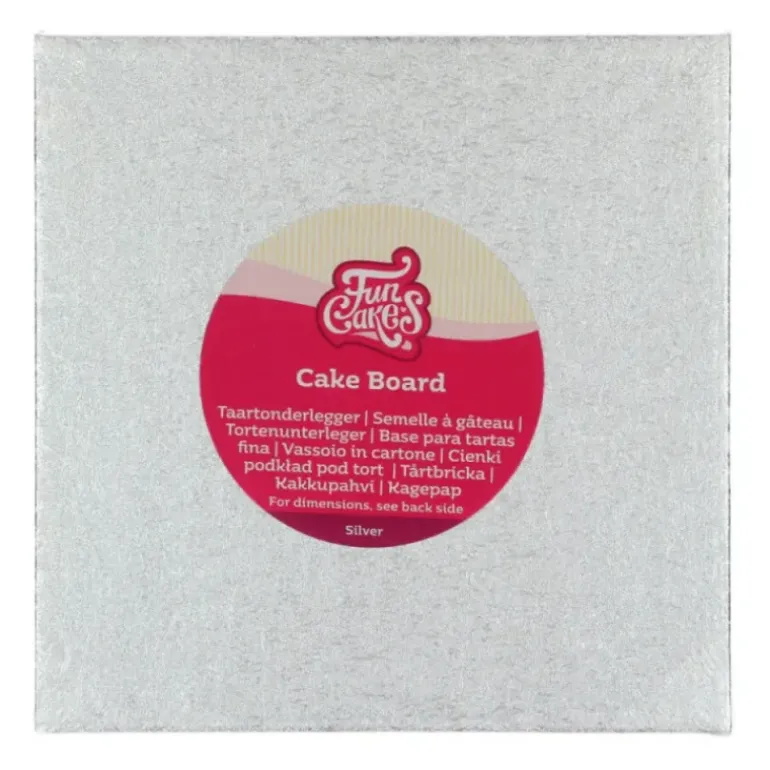 Support Gâteau Carré 15 x 0,4 cm Argenté Funcakes