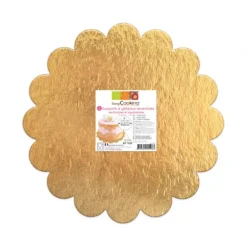 Support Gâteau Or et Noir Rond Cannelé Ø24cm x5 Scrapcooking