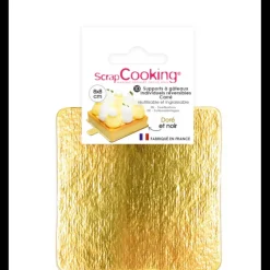 Supports Gâteau Or et Noir Carré 8 cm (x10) Scrapcooking